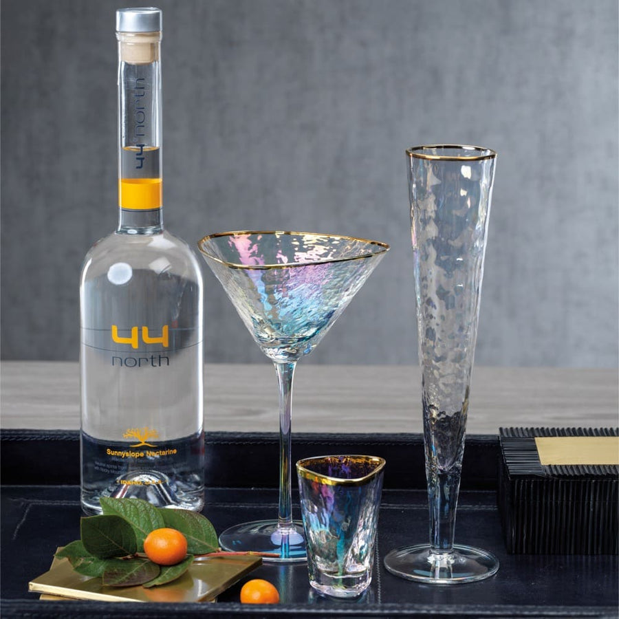 Zodax Aperitivo Triangular Shot Glass with Platinum Rim
