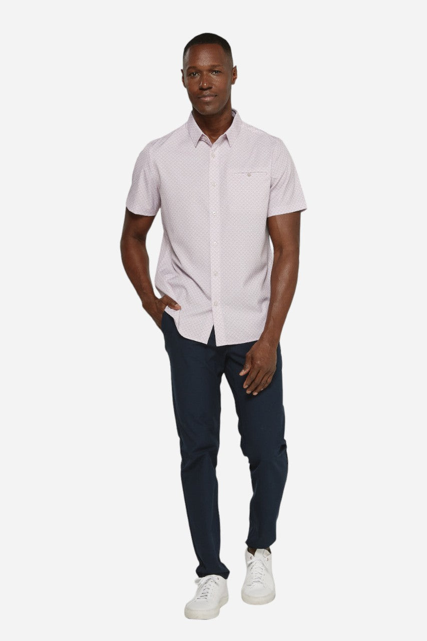 7 Diamonds Ardon Short Sleeve Shirt in Rose