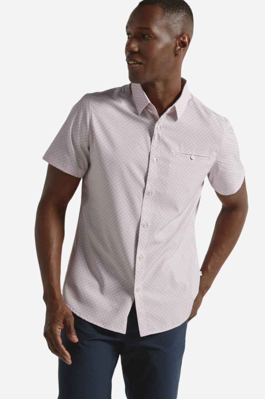 7 Diamonds Ardon Short Sleeve Shirt in Rose