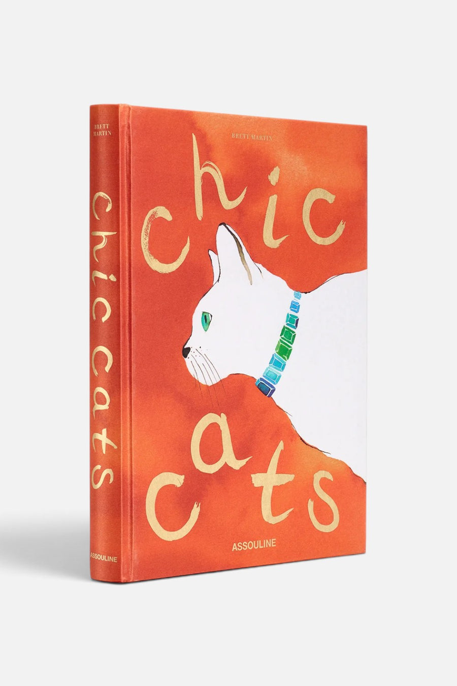 Assouline Chic Cats coffee table book, silk hardcover front cover.