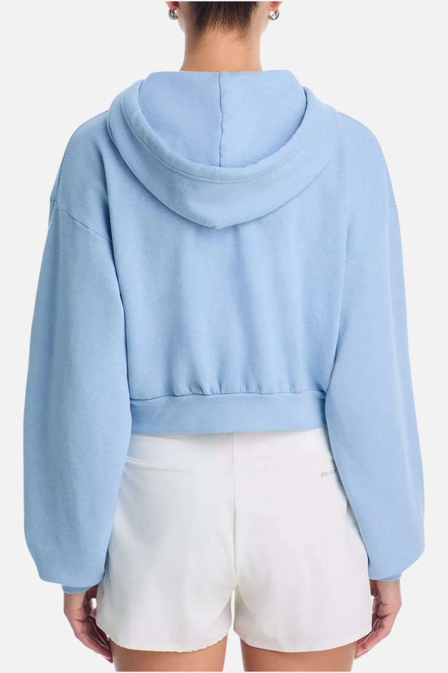 Aviator Nation 5 Stripe Crop Zip Hoodie in Ice