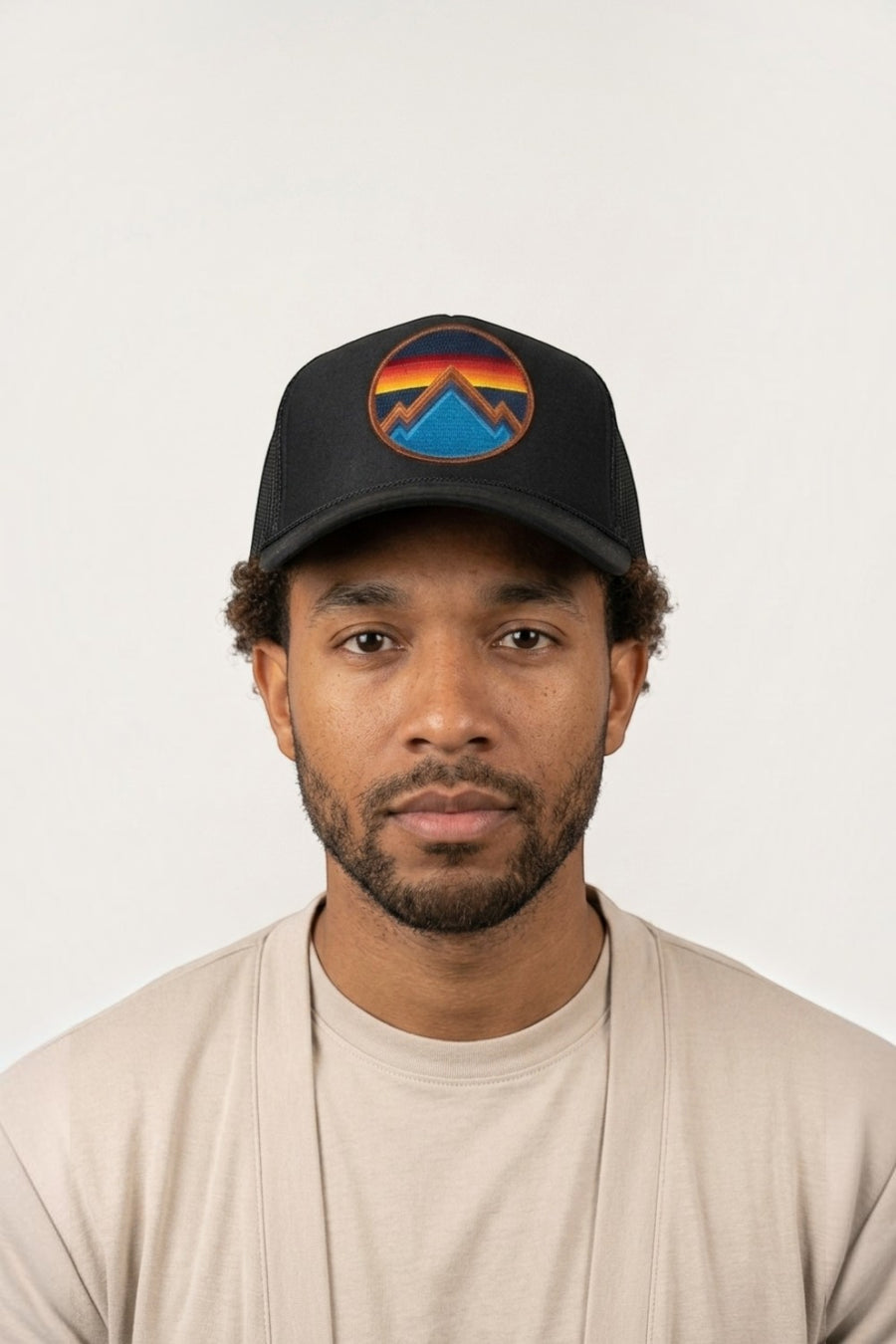 Aviator Nation All Seasons Circle Trucker Hat in Black