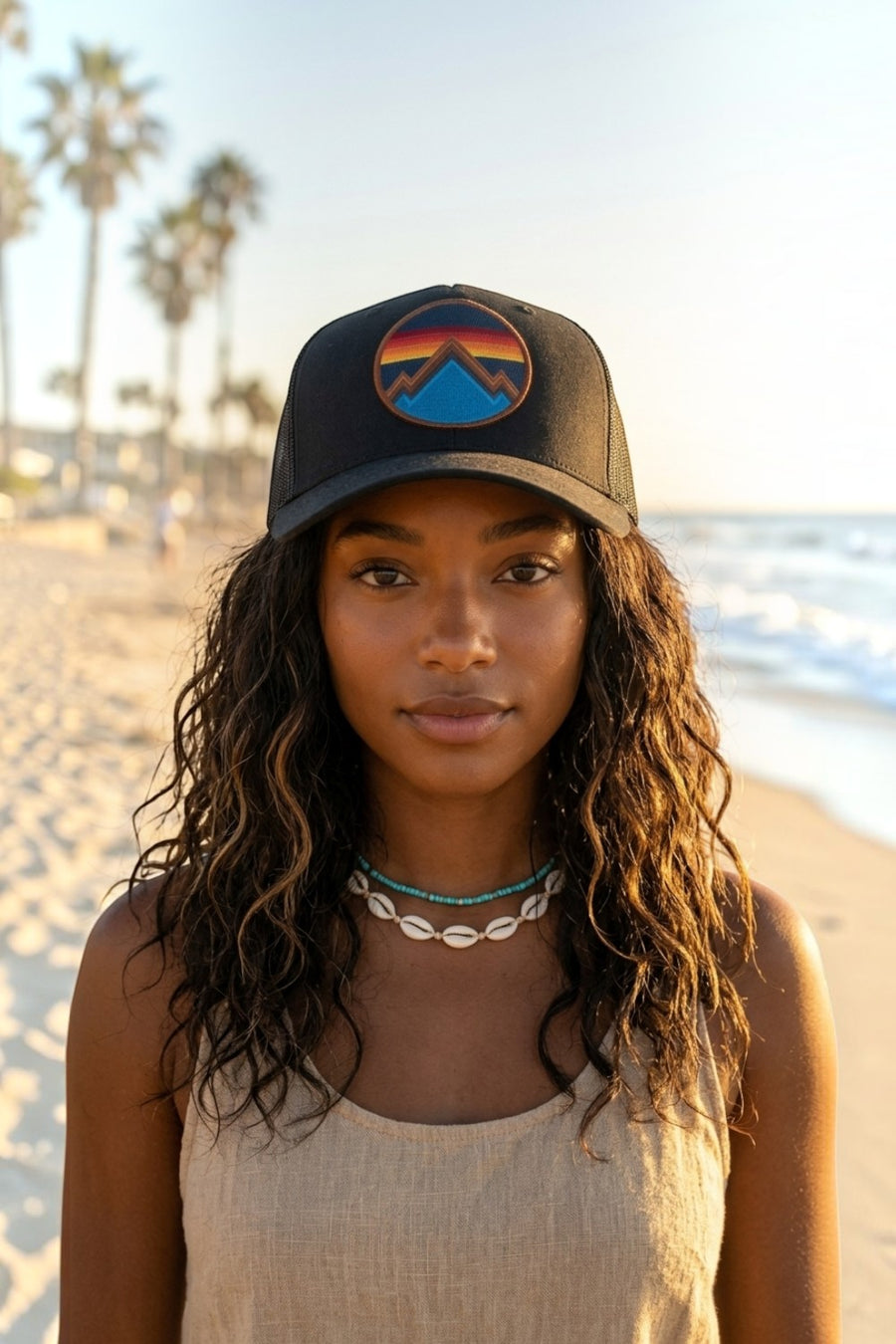 Aviator Nation All Seasons Circle Trucker Hat in Black