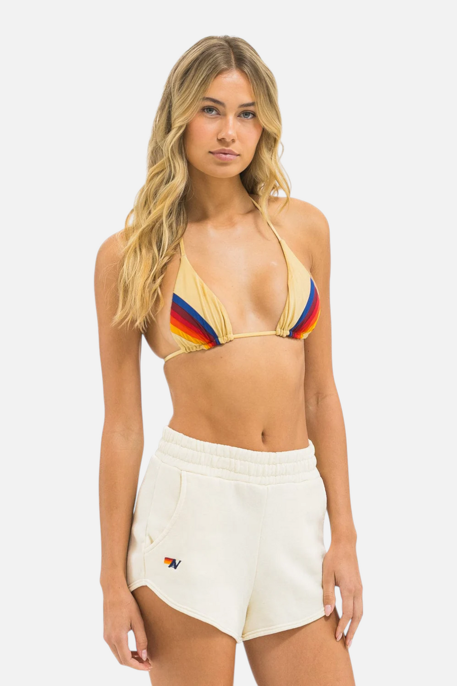 Aviator Nation Essential Club Short in Vintage White