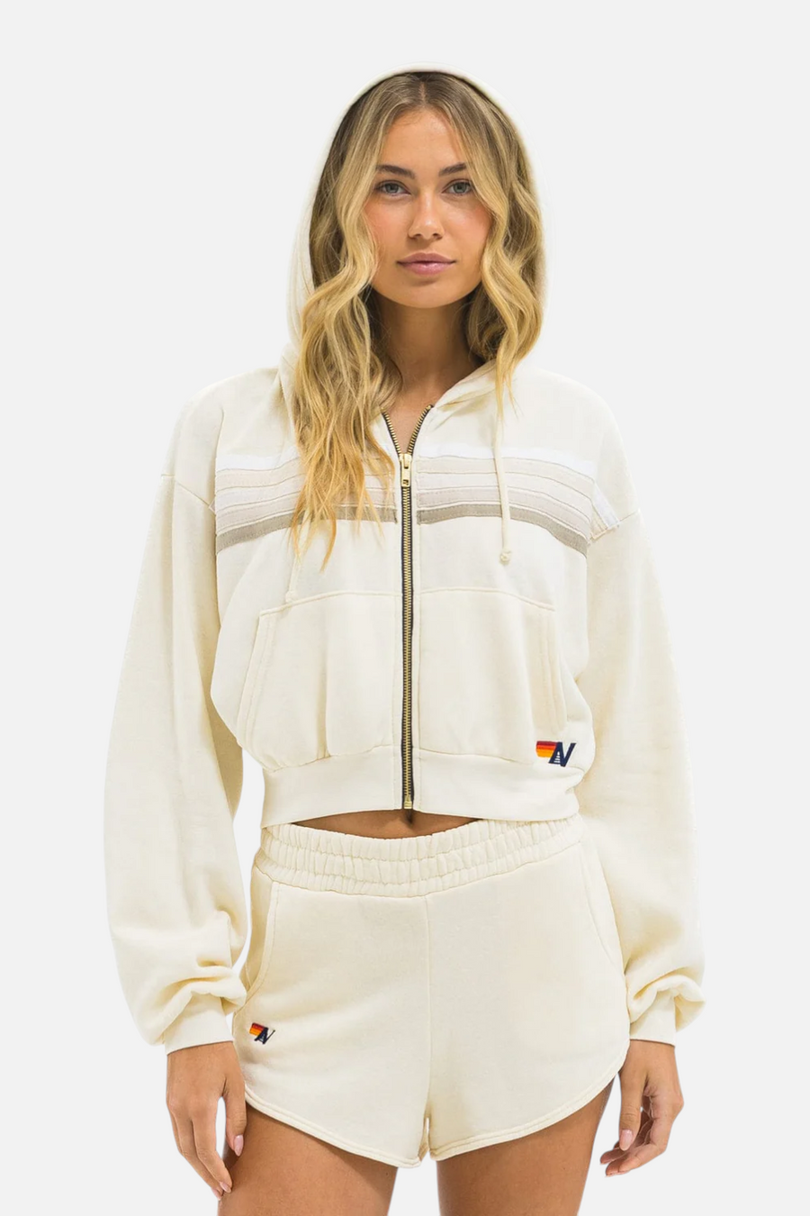 Aviator Nation Essential Club Short in Vintage White