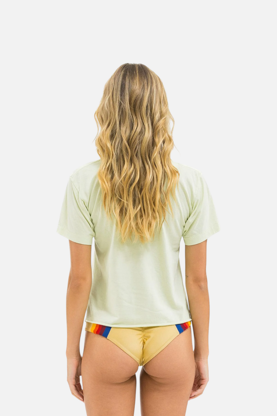 Aviator Nation Logo Boyfriend Tee in Lime Cream