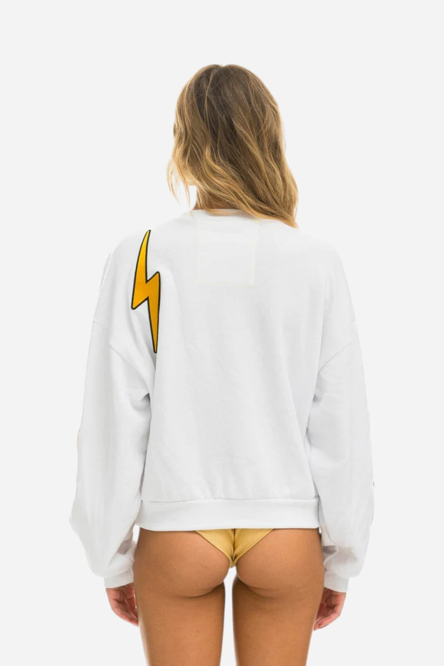 Aviator Nation Vintage Patch Crew Sweatshirt in White