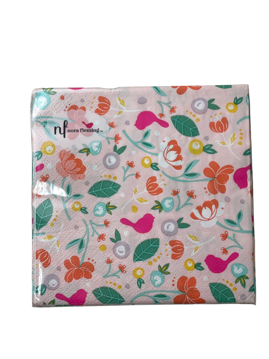 Nora Fleming Hummingbird Pink Cocktail Napkins