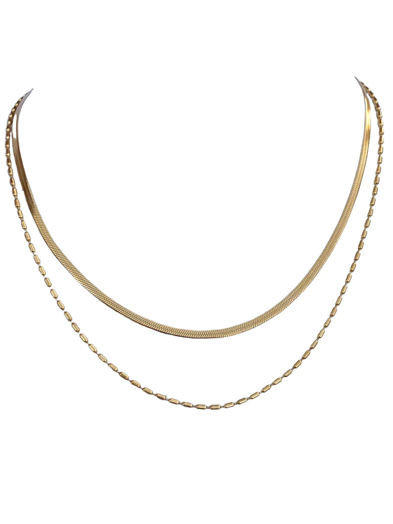 Farrah B Easy Breezy 2-Layer Necklace in Gold