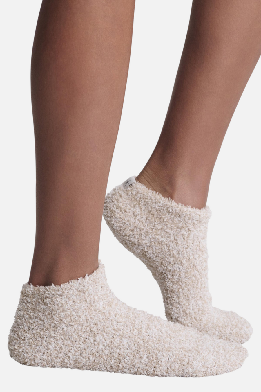 Barefoot Dreams CozyChic Heathered Tennis Socks in Stone