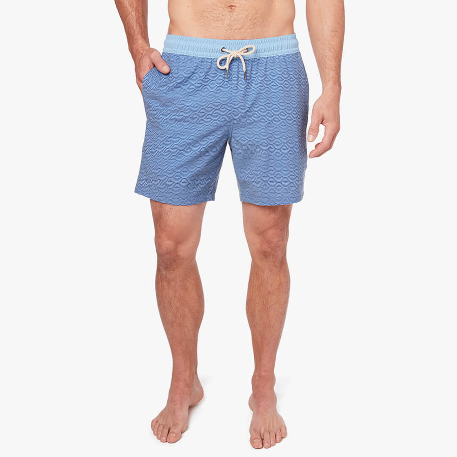 Fair Harbor Bayberry Swim Trunks in Blue Waves