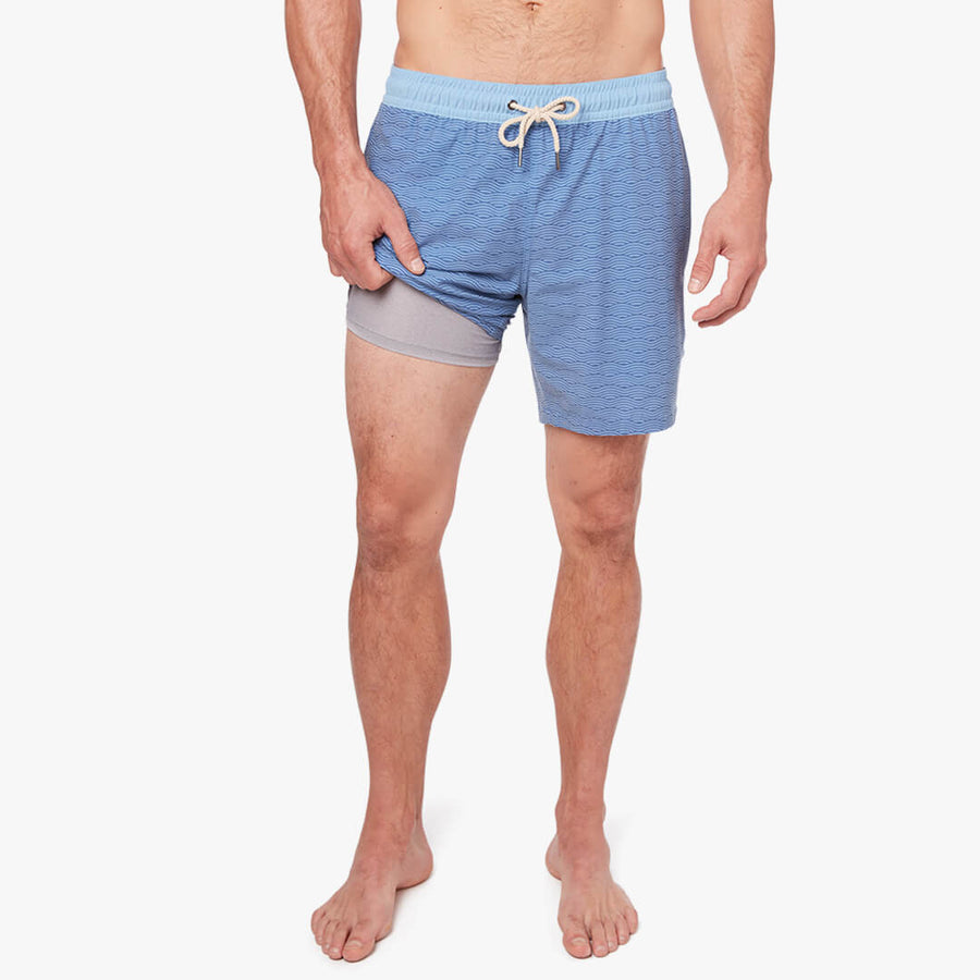 Fair Harbor Bayberry Swim Trunks in Blue Waves