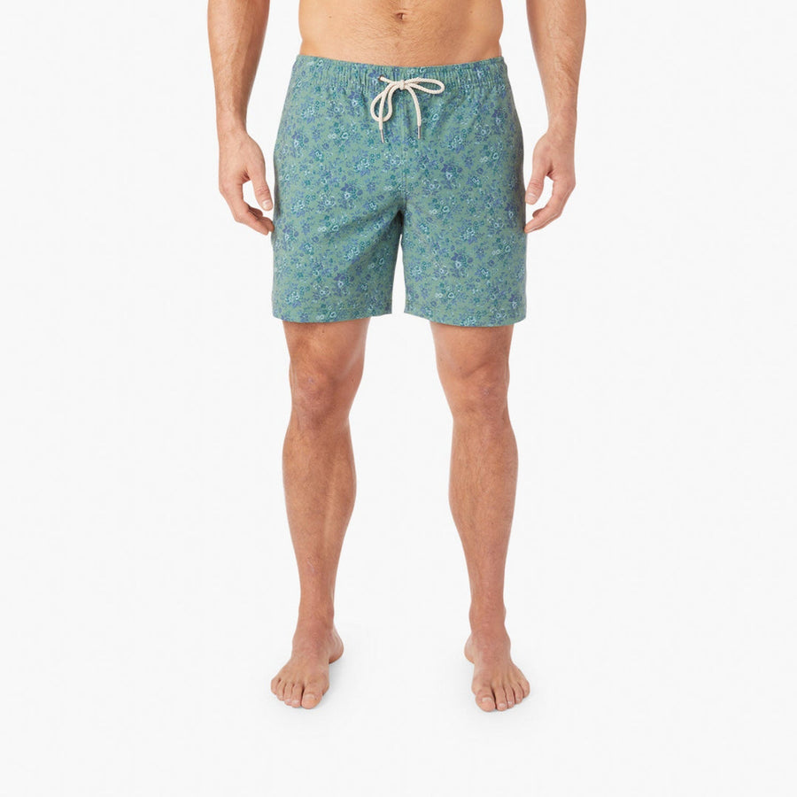 Fair Harbor Bayberry Swim Trunks in Green Mini Floral