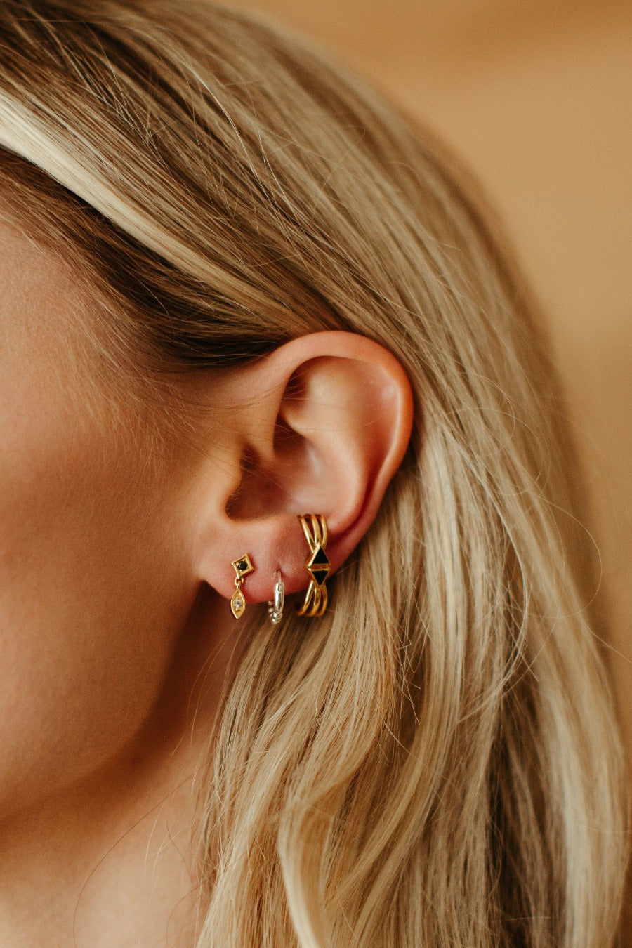 Sierra Winter Beatnik Earring in Gold Vermeil & Black Onyx