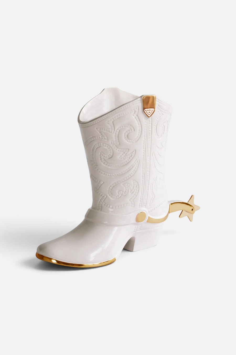 Beatriz Ball Western Cowboy Boot Wine Bucket in Cream – front view