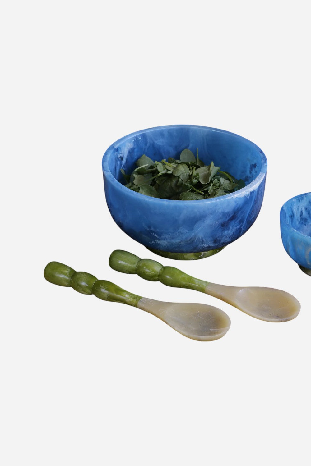 RESIN Rio Bubble Salad Servers - Unique Pattern Serving Utensils BPA Free