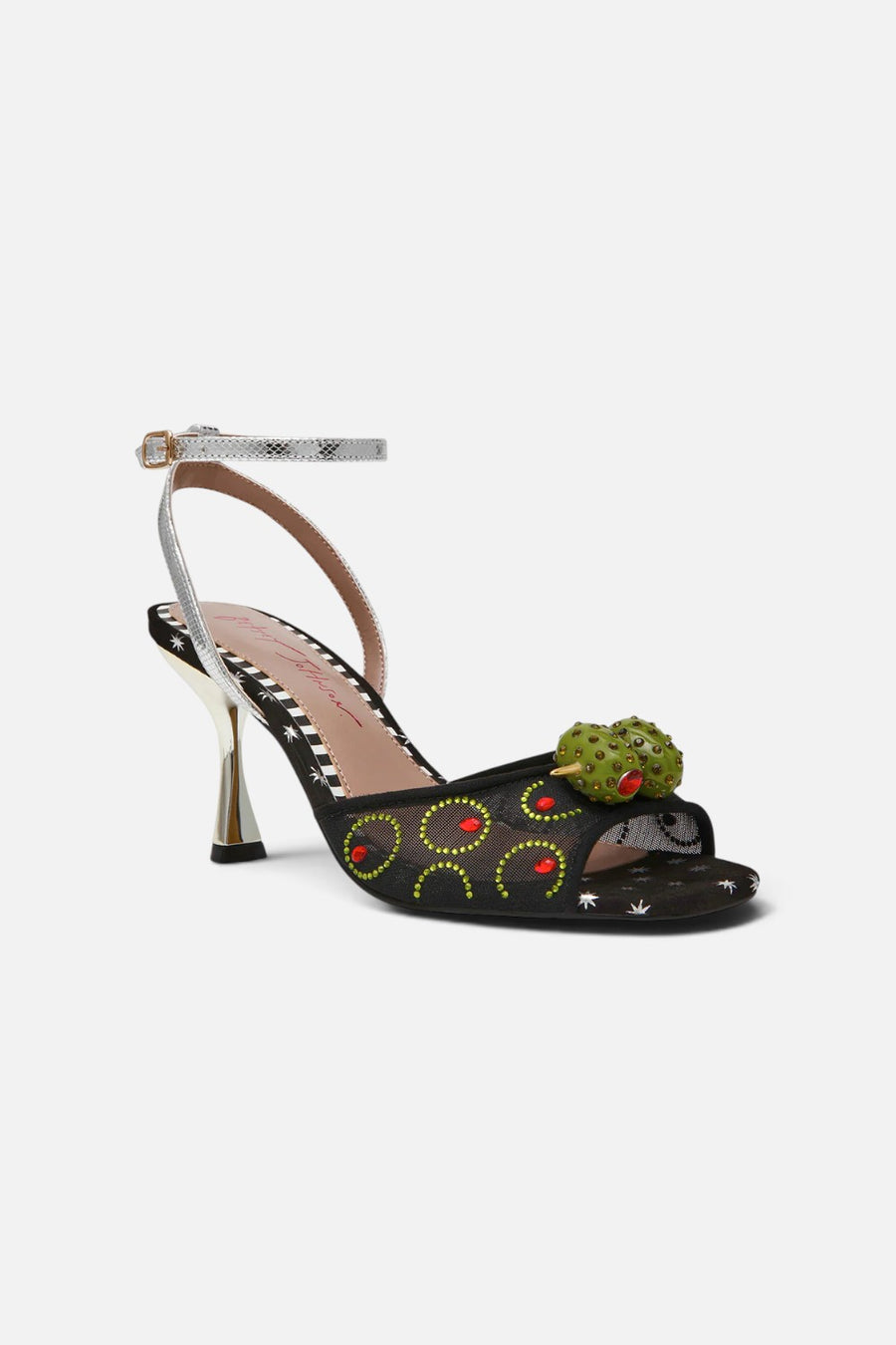 Betsey Johnson Martini Heeled Sandal in Black Multi