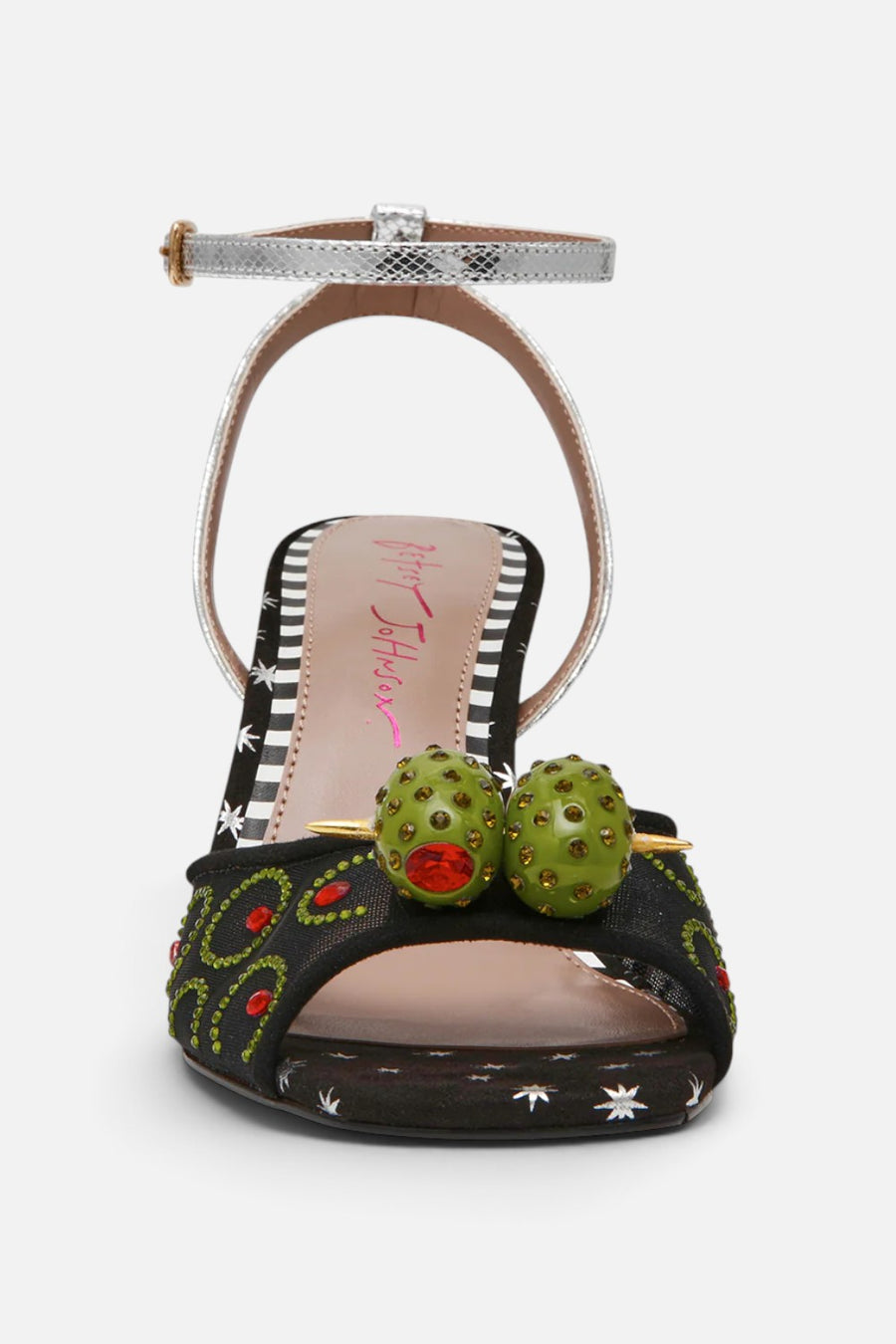 Betsey Johnson Martini Heeled Sandal in Black Multi