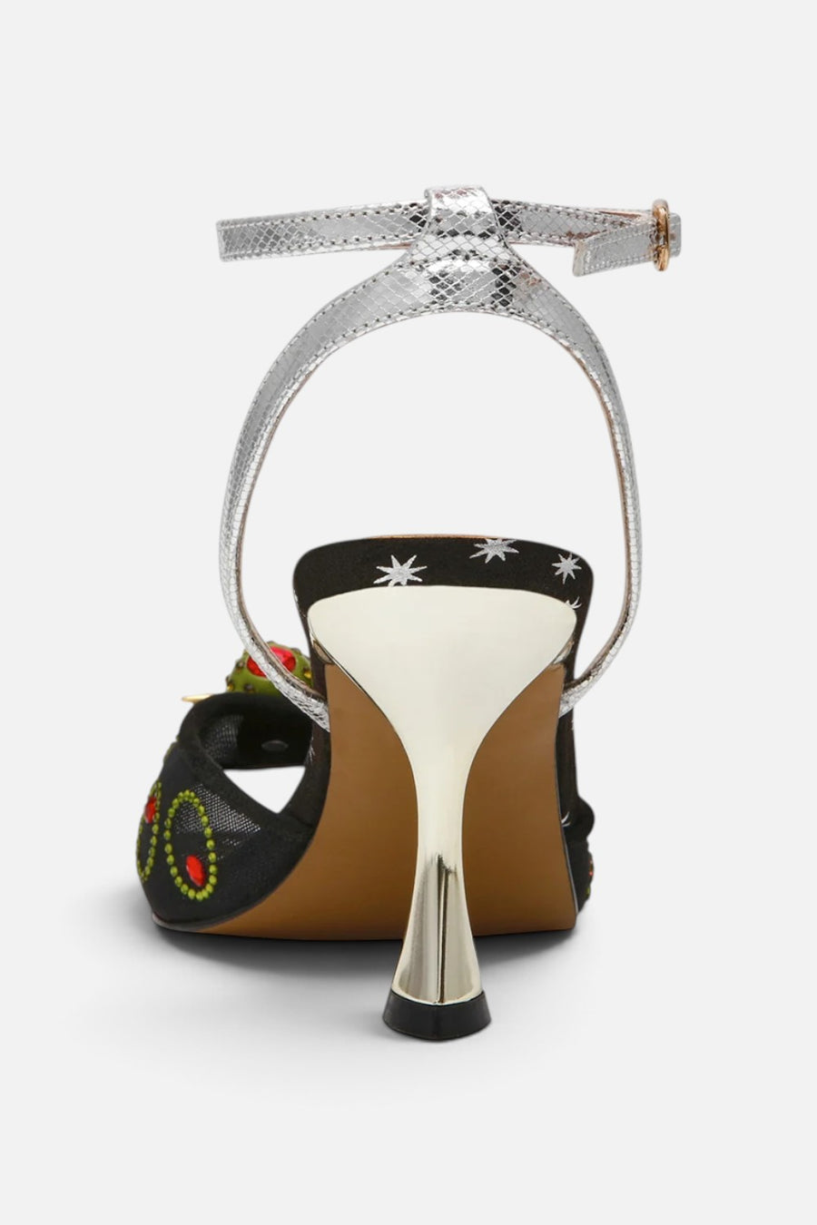 Betsey Johnson Martini Heeled Sandal in Black Multi