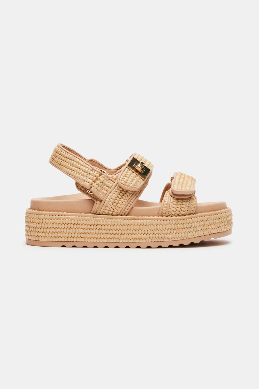 Steve Madden Bigmona Platform Sandal in Natural Raffia