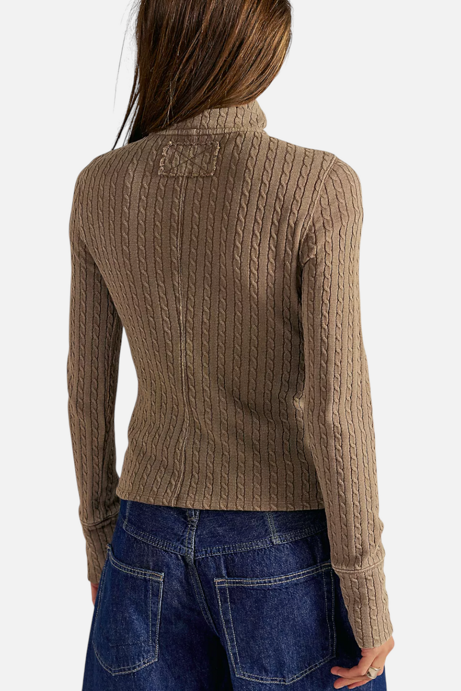 Free People Women's Brunch Girl Zip Up in Dusted Coco