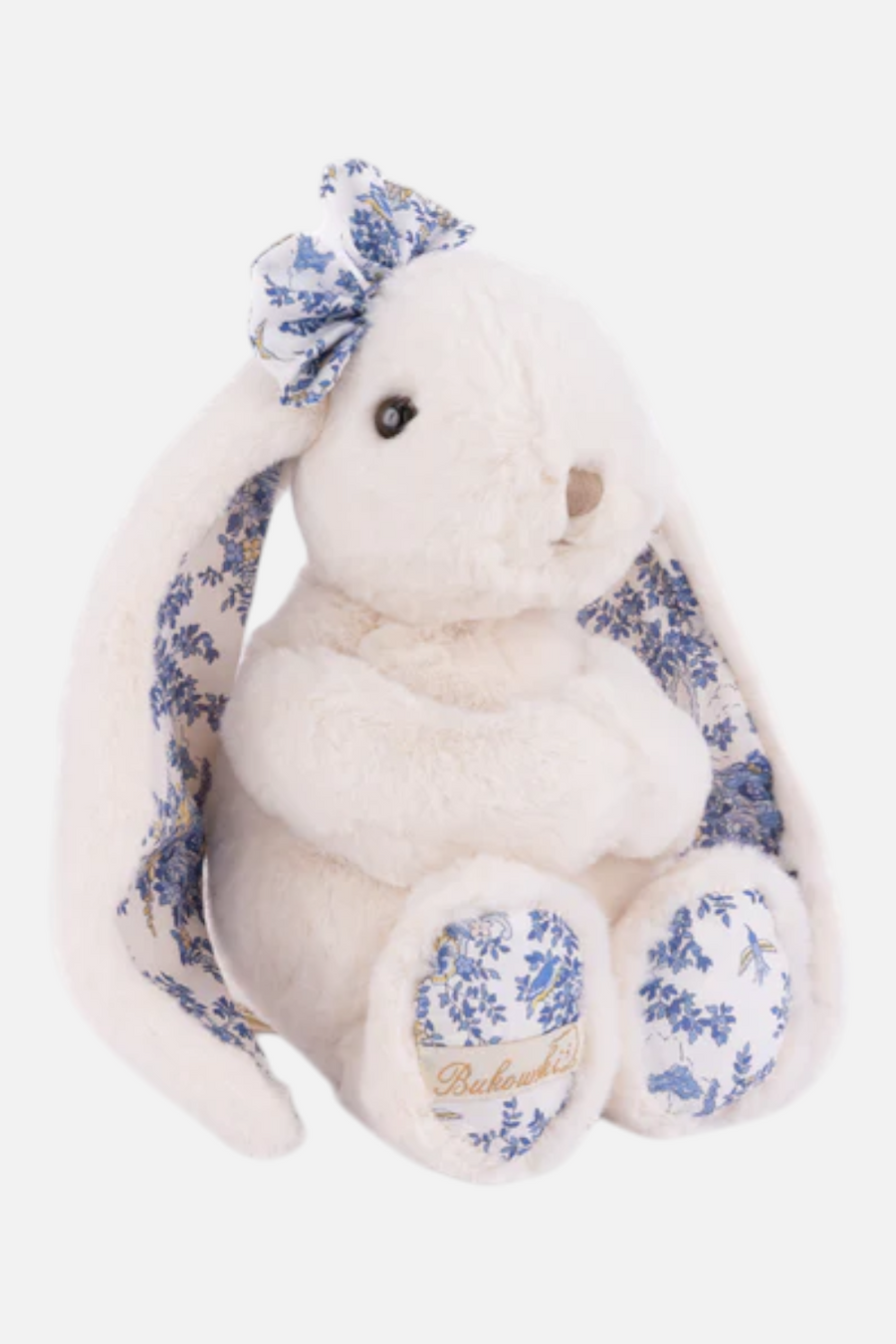 Bukowski Bears Friendly Kanina Stuffed Animal in Floral White – back view