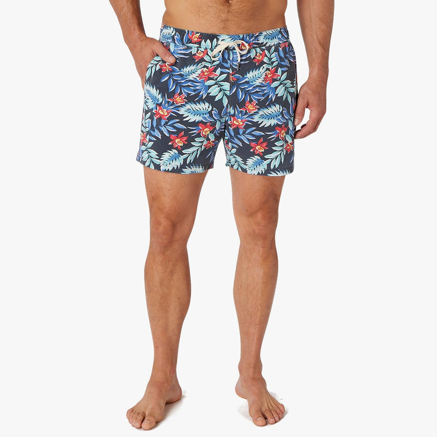 Fair Harbor Bungalow Swim Trunks in Midnight Palms