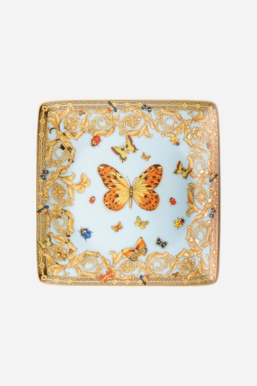 Versace Butterfly Garden Le Jardin Square Canape Dish - 4.75"