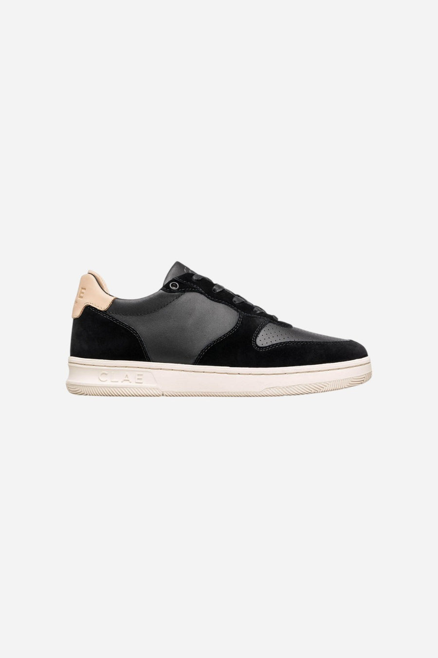 CLAE Men's Malone Sneaker In Black Natural Leather