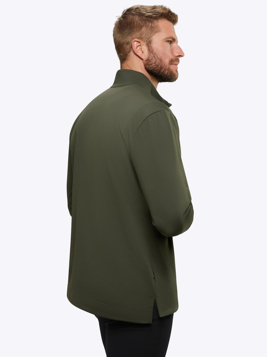 Cuts Clothing COZ Fleece Quarter Zip Sweater in Forest