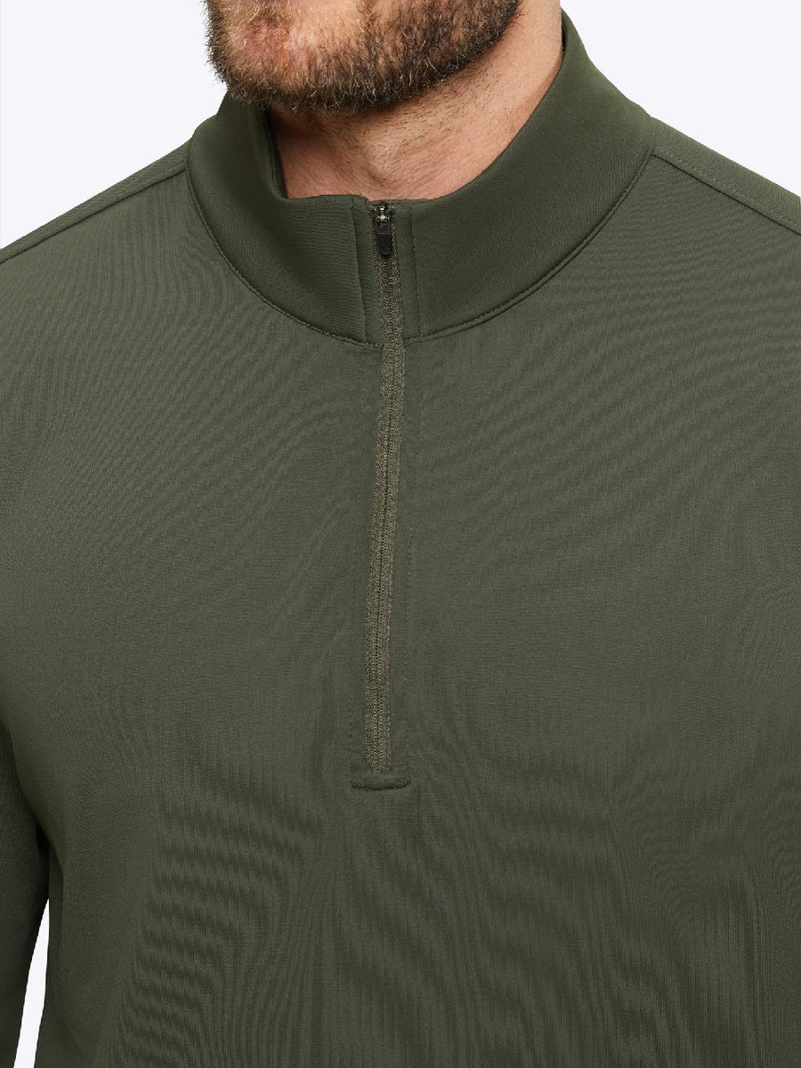 Cuts Clothing COZ Fleece Quarter Zip Sweater in Forest