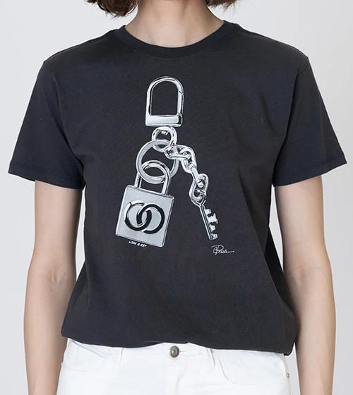CPress Studio Lock N Key Mushie Tee in Black