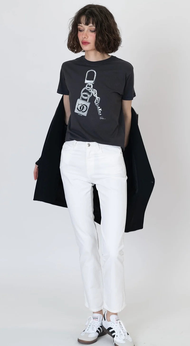 CPress Studio Lock N Key Mushie Tee in Black