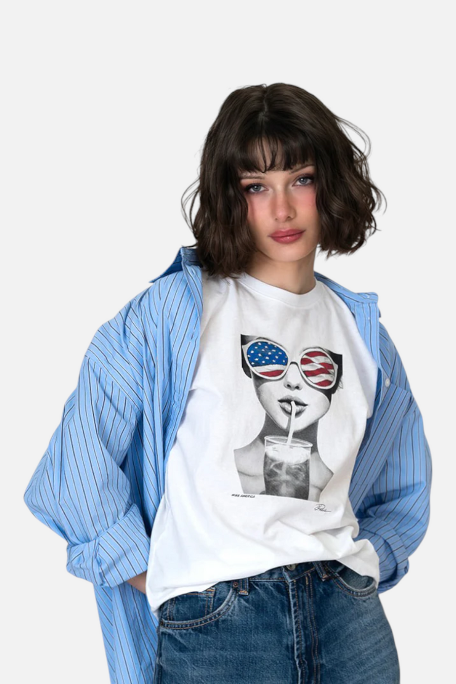 CPress Studio Miss America Mushie Tee in White