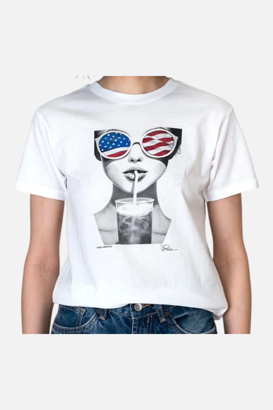 CPress Studio Miss America Mushie Tee in White