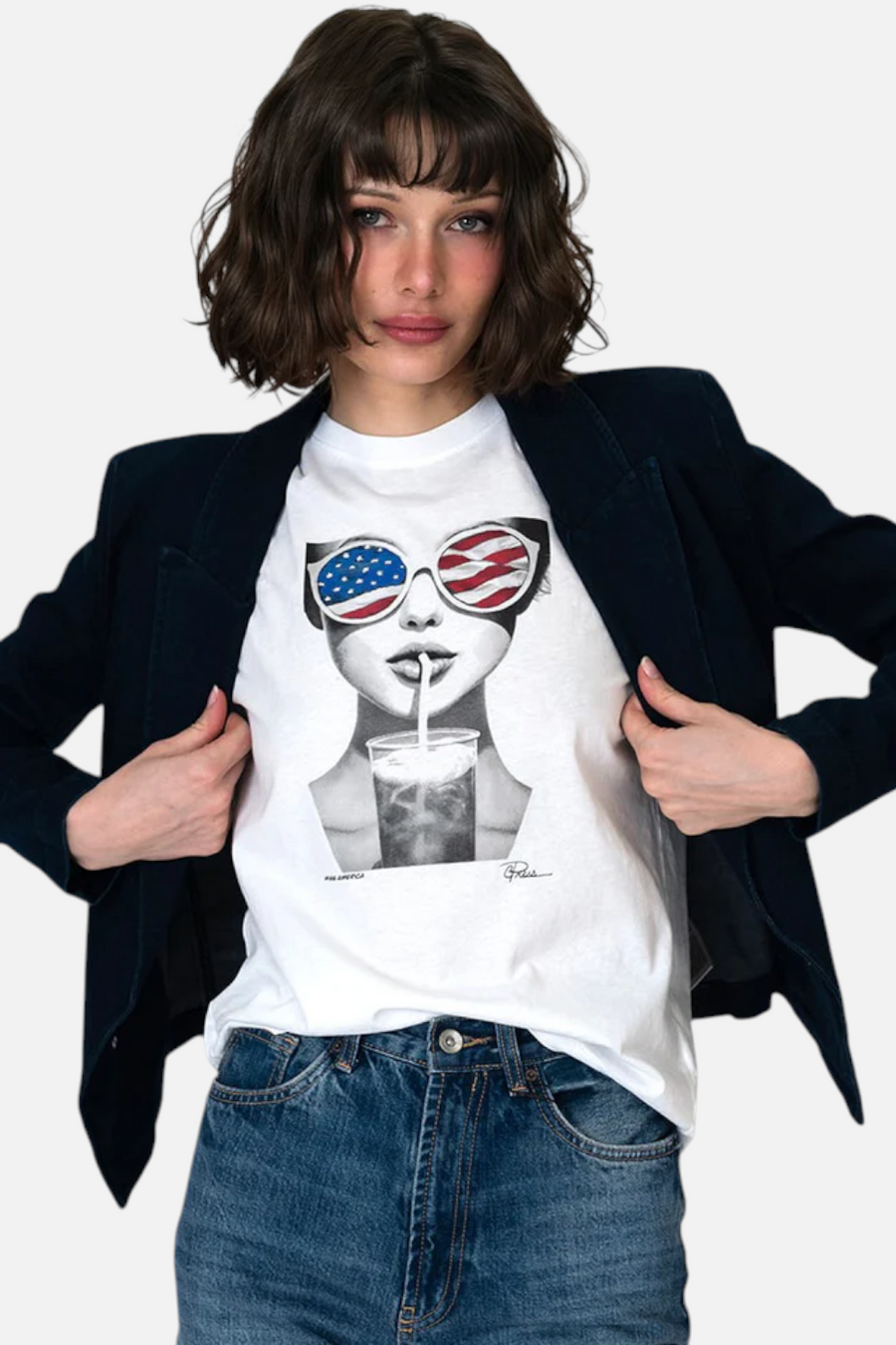 CPress Studio Miss America Mushie Tee in White