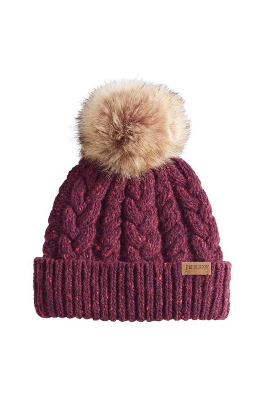 Pendleton Cable Beanie in Merlot