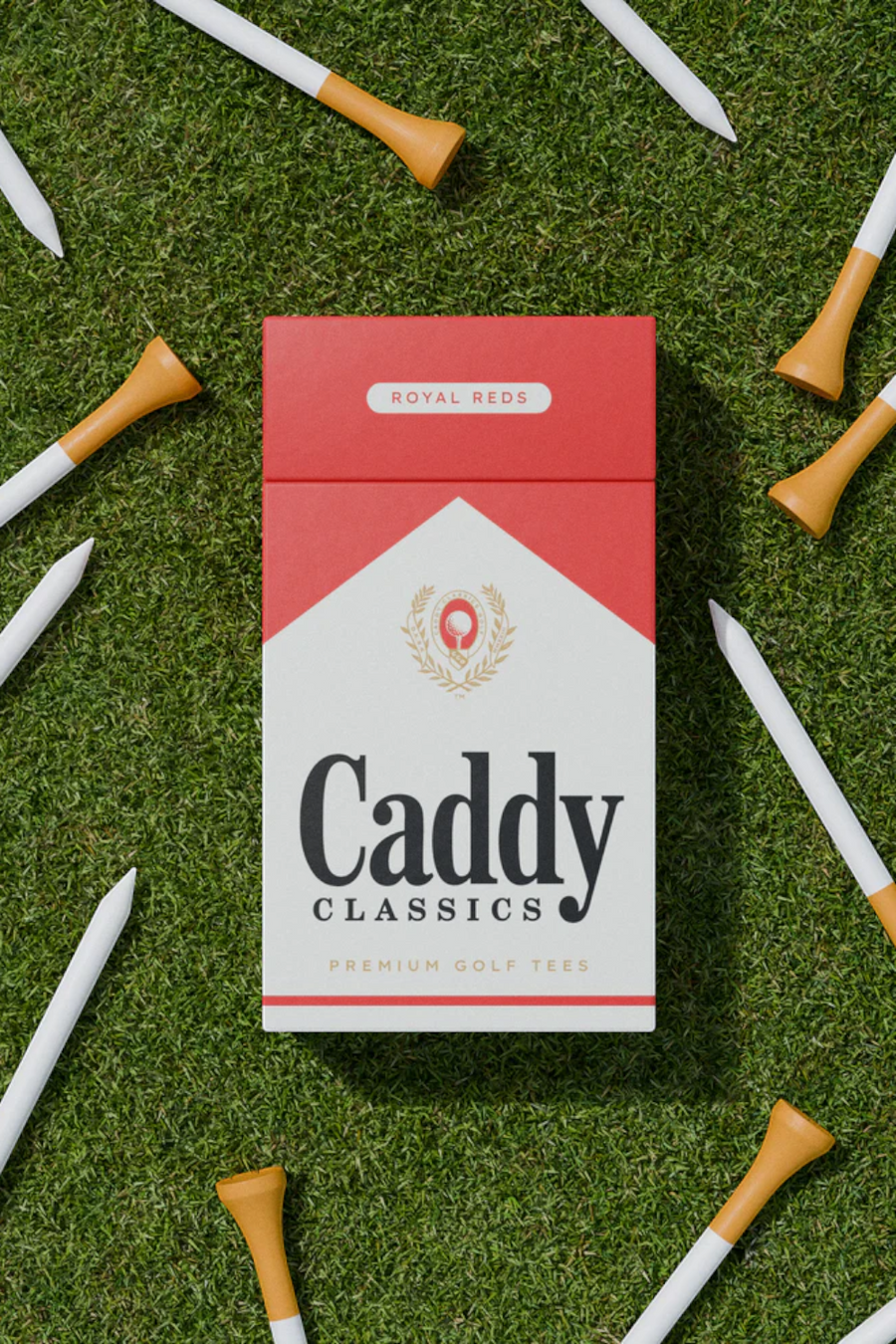 Caddy Classics Royal Reds Tee Holder 10 Bamboo 2¾ Inch Tees