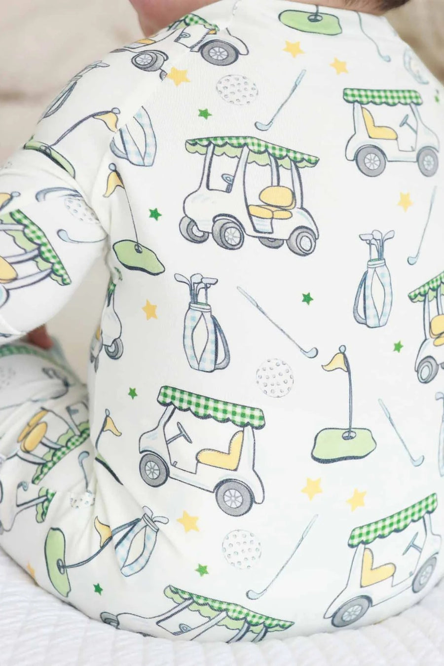 Caden Lane Country Club Cuties Convertible Bamboo Zip Romper
