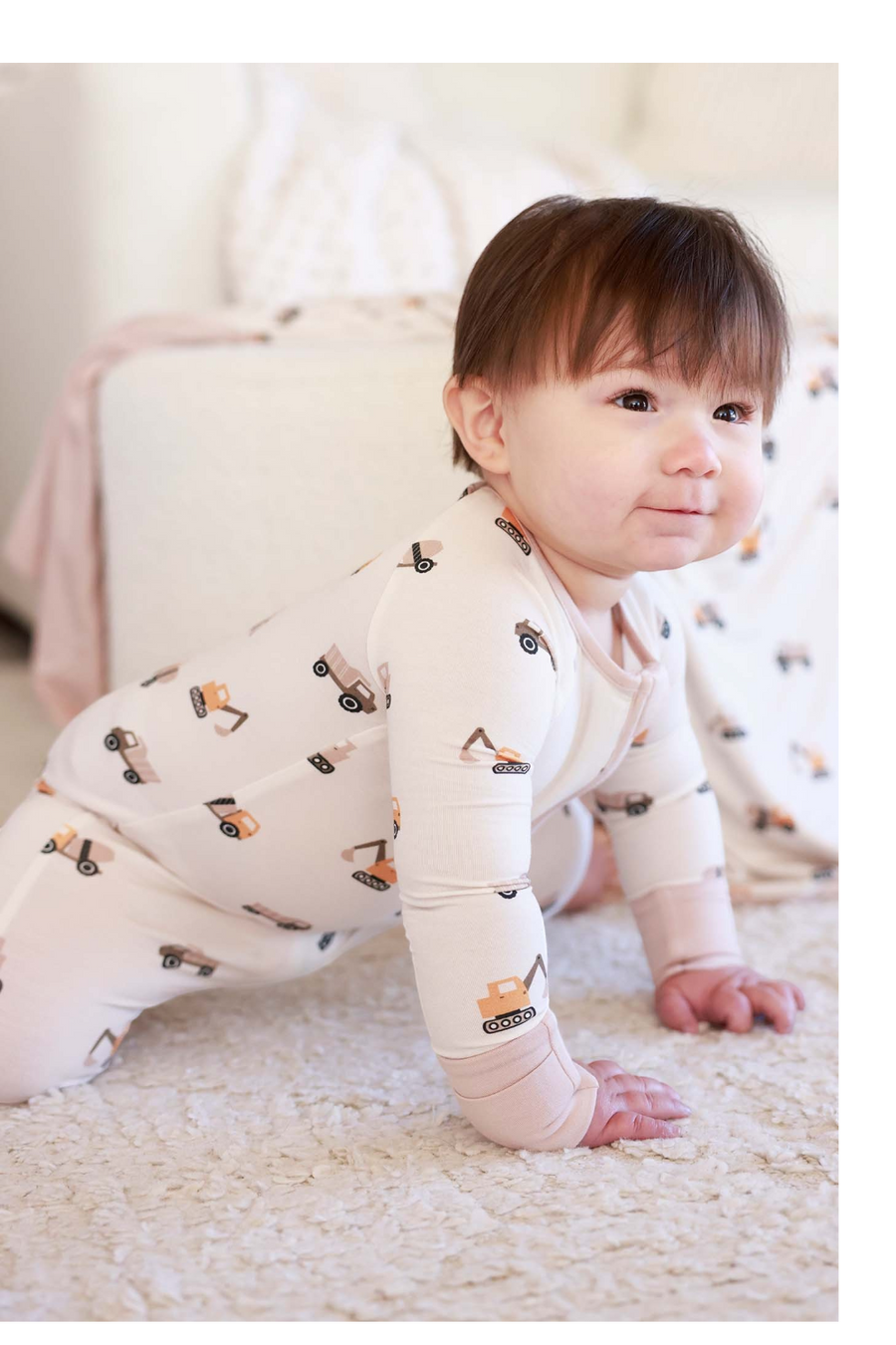 Caden Lane Little Builder Convertible Zip Romper