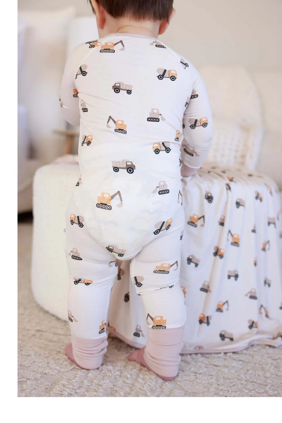 Caden Lane Little Builder Convertible Zip Romper