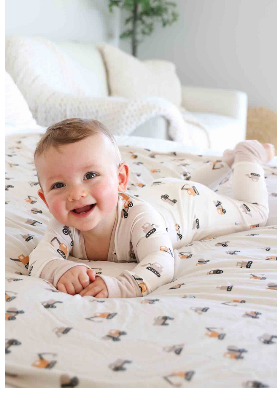 Caden Lane Little Builder Convertible Zip Romper