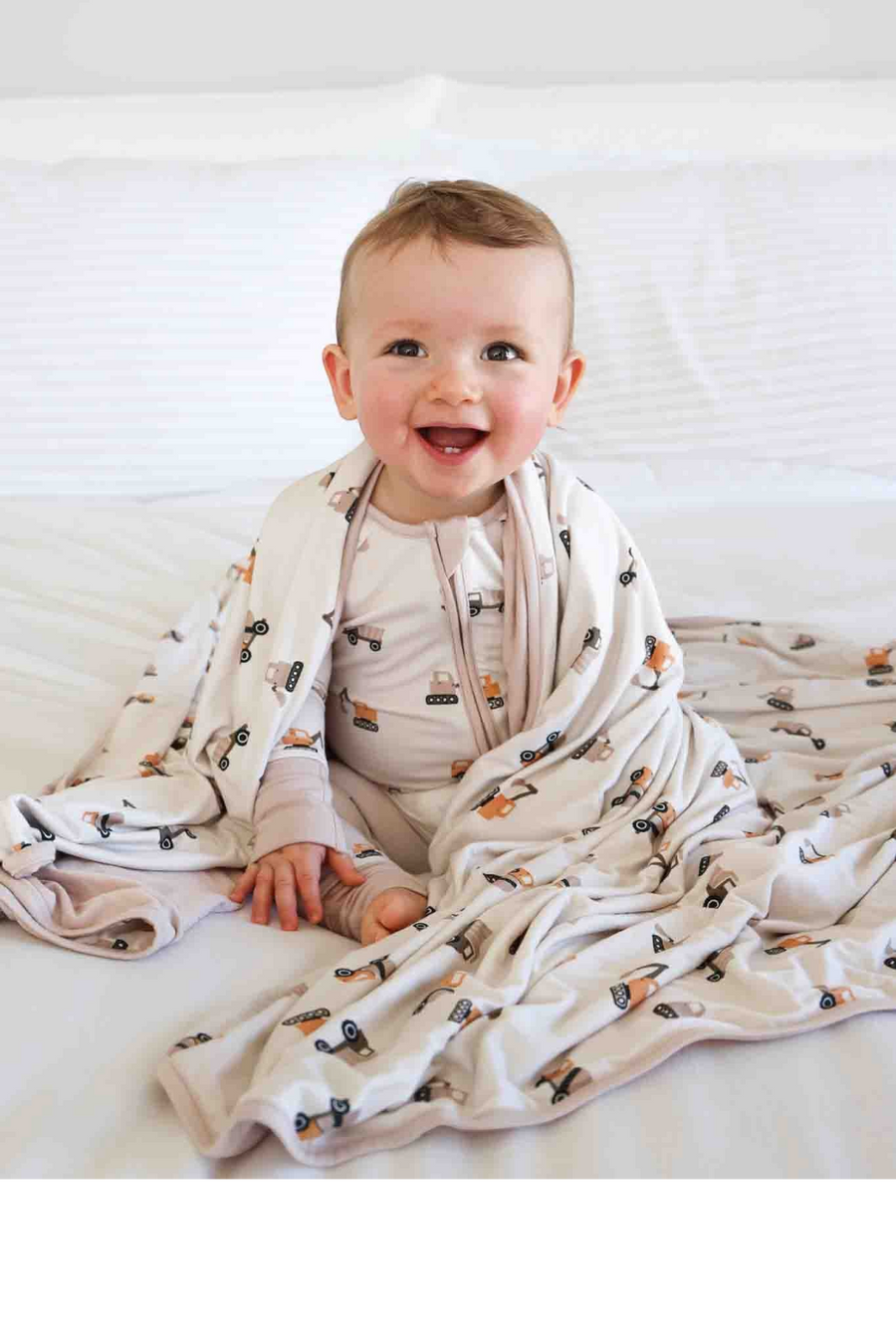 Caden Lane Little Builder Convertible Zip Romper