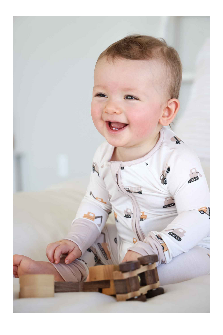 Caden Lane Little Builder Convertible Zip Romper
