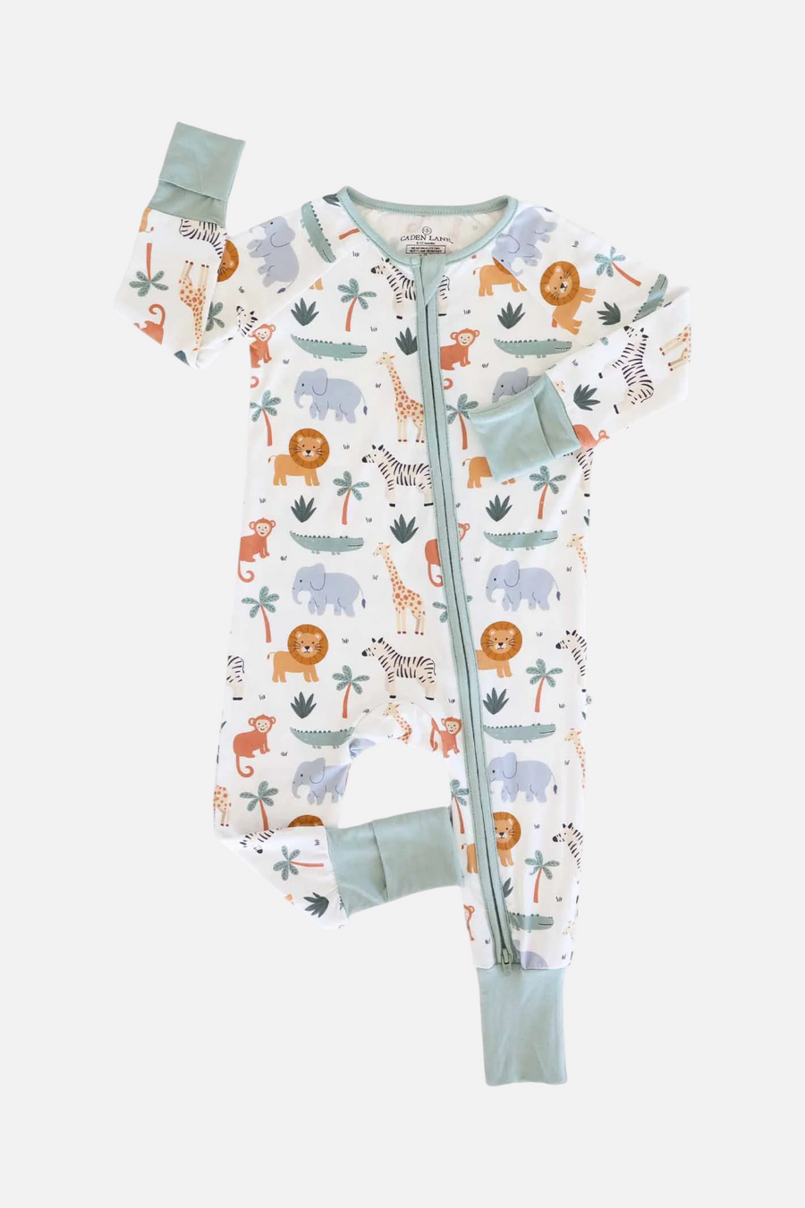 Caden Lane Safari Snuggle Convertible Zip Romper