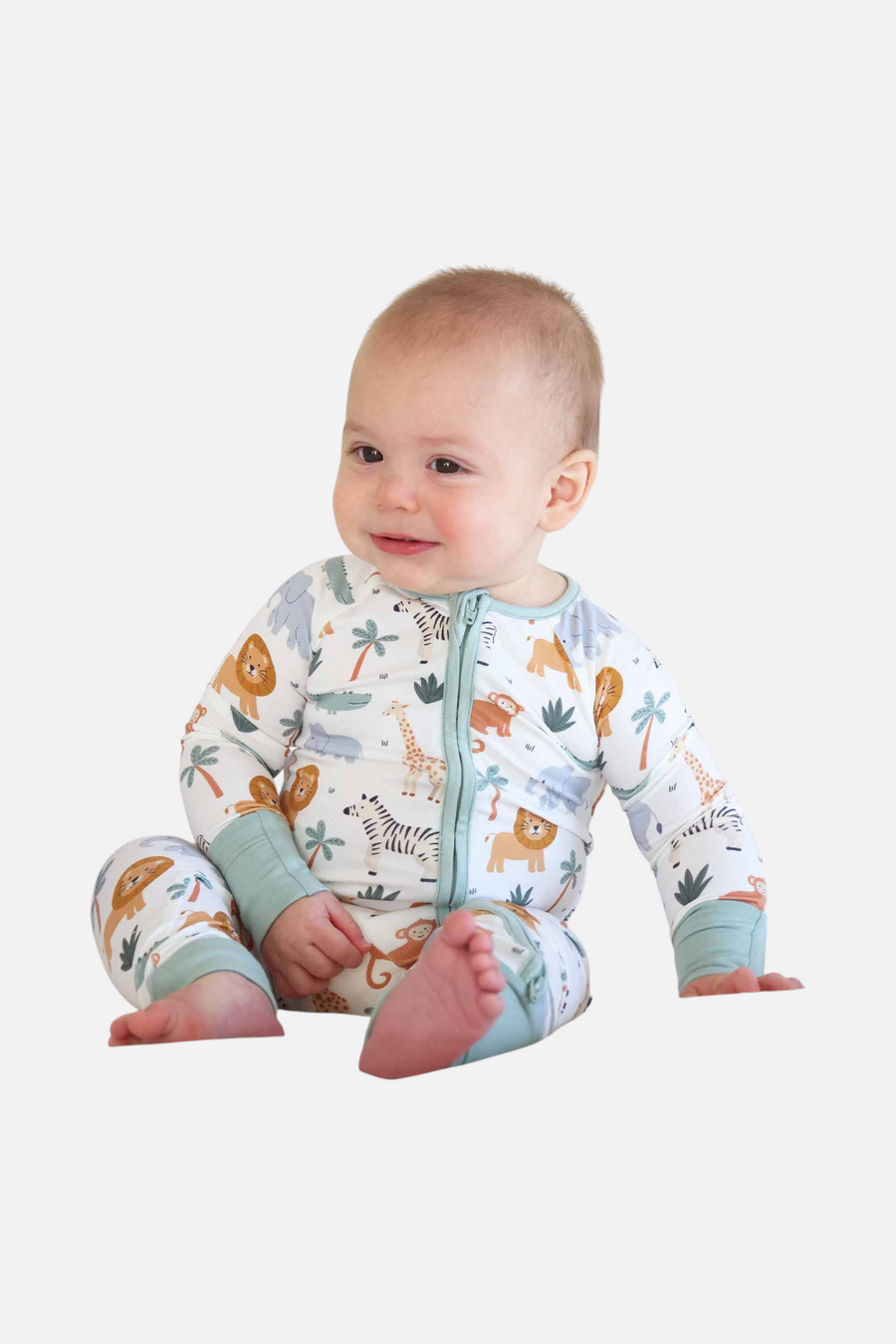 Caden Lane Safari Snuggle Convertible Zip Romper