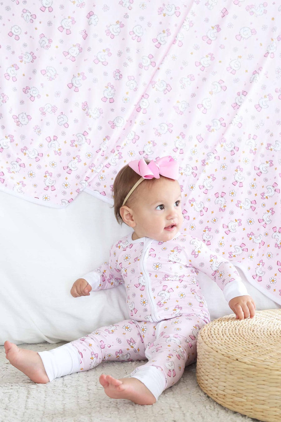 Caden Lane Silly Goose Convertible Zip Romper in Pink