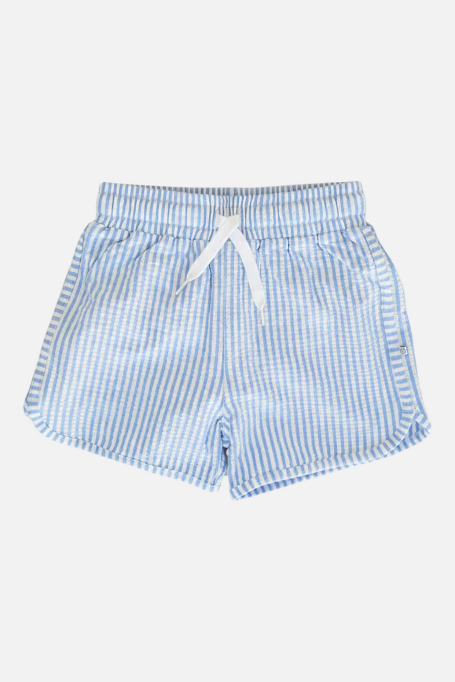 Caden Lane Swim Trunks in Blue Seersucker