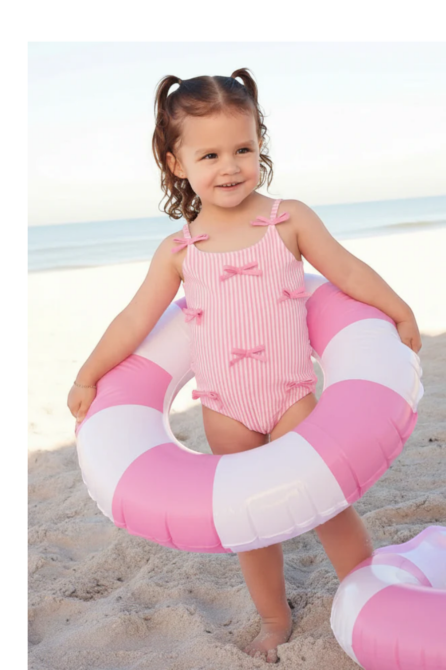 Caden Lane Tiny Bows Pink One Piece Swimsuit