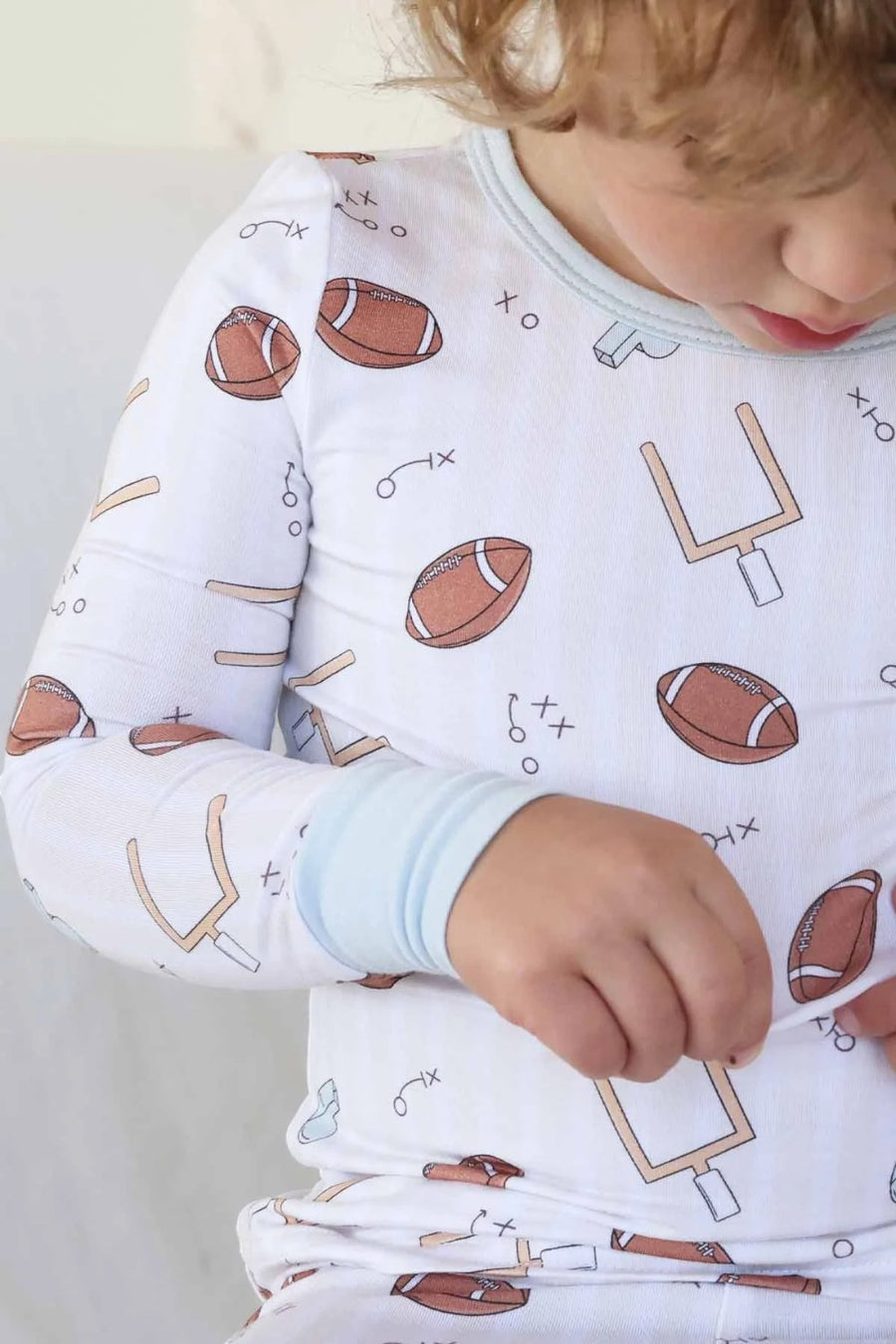 Caden Lane Tiny Touchdowns Two-Piece Pajama Set